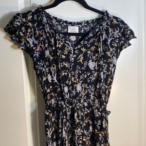 Black floral sun dress